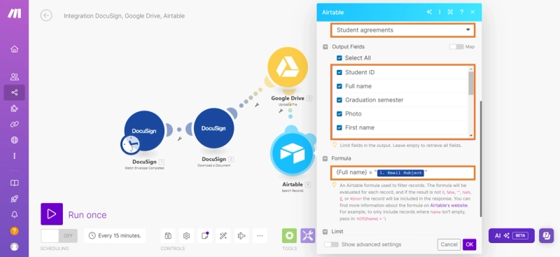 Search record in Airtable