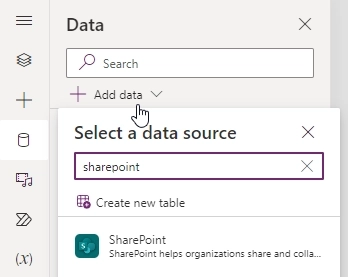 Add SharePoint data source connecter