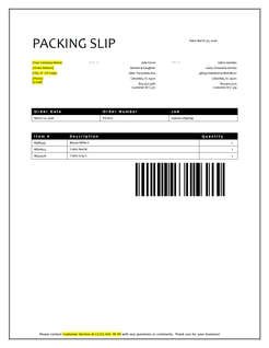 Packing slip 
