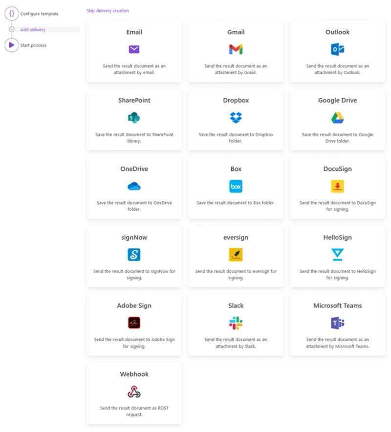 Plumsail Documents delivery options