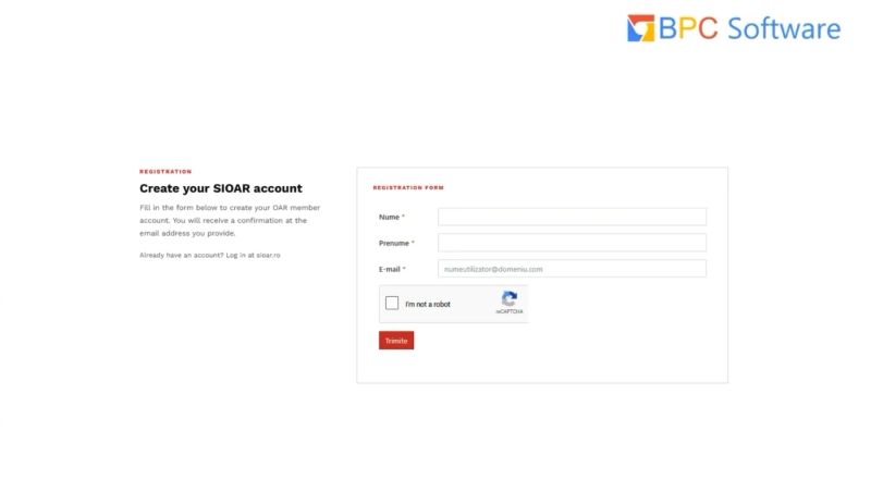 Registration form