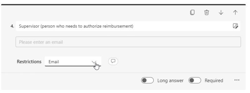 Supervisor field email only