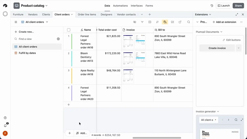 Create document from Airtable multiple records
