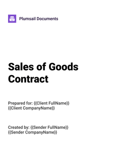 Sales of goods contract