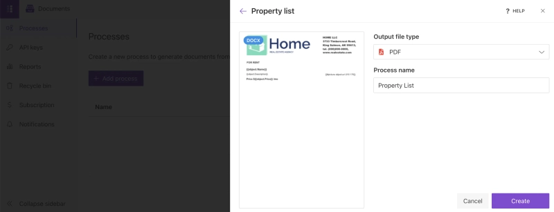Real estate template for Airtable create PDF
