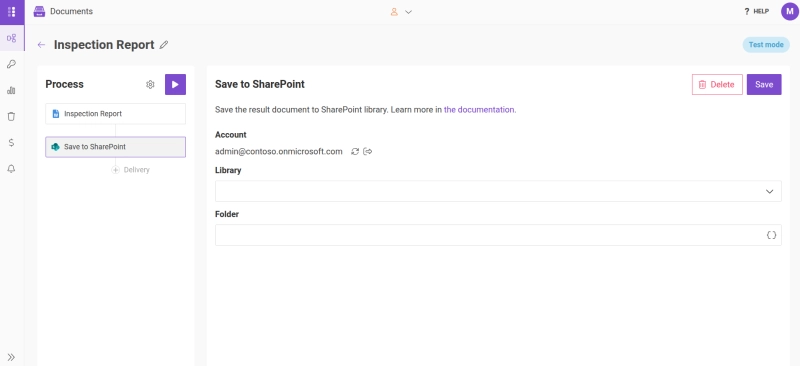 Setting up the process - SharePoint delivery