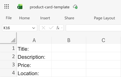 Excel Template created