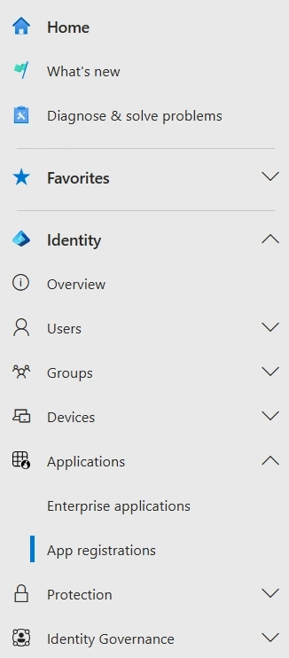 Navigate to App registrations in Entra admin center