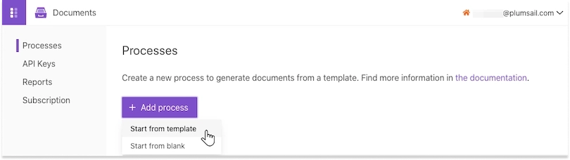 Create process in Plumsail Documents