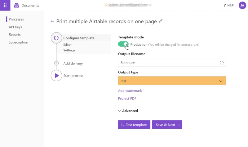 Configure output file settings