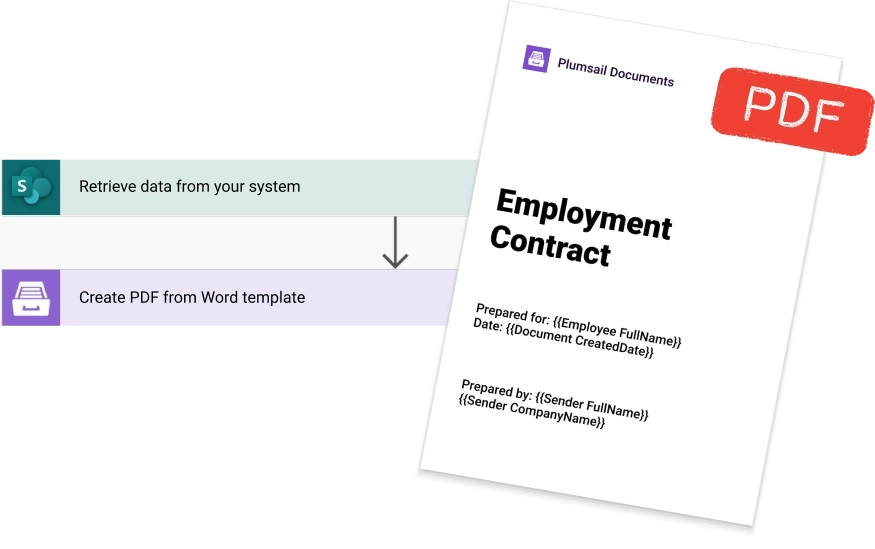 Create PDF from Word template in Power Automate flow