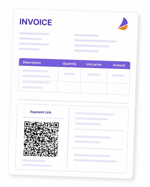 Invoice example with payment section