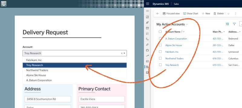 Populate public form fields from Microsoft Dynamic 365