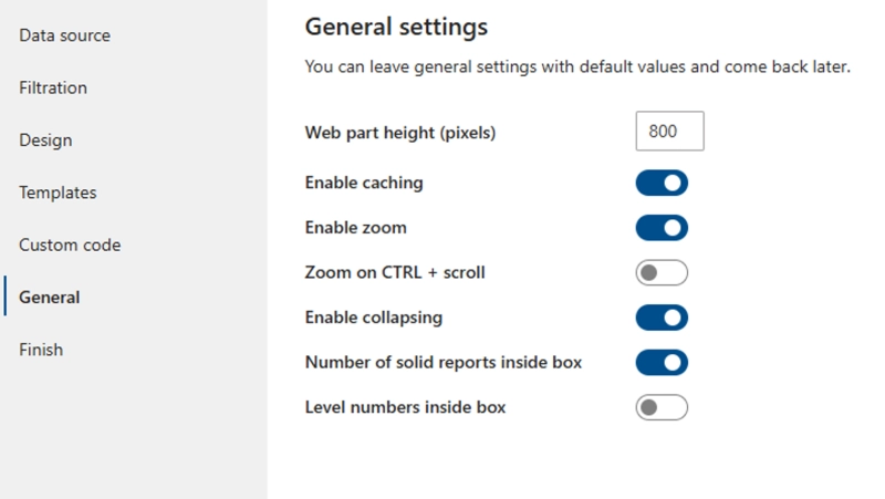 General settings