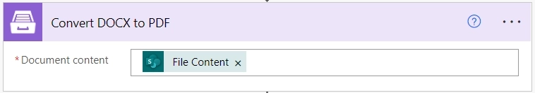 Convert DOCX to PDF action