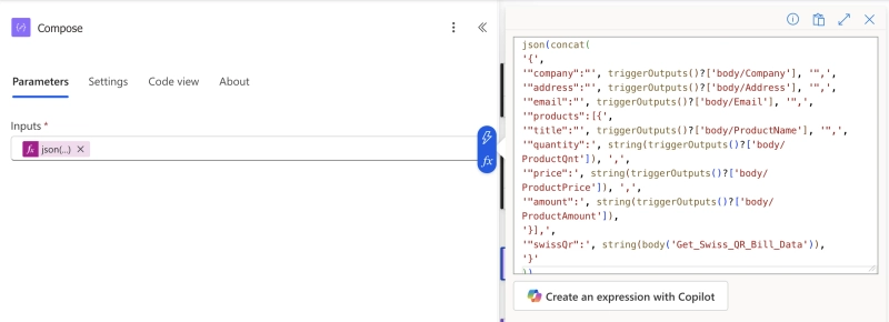Collect and transform data in Compose action