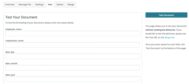 Formstack Documents testing feature