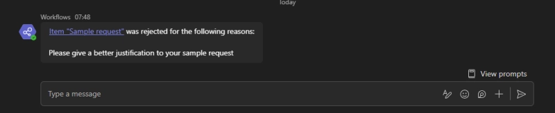 Teams message