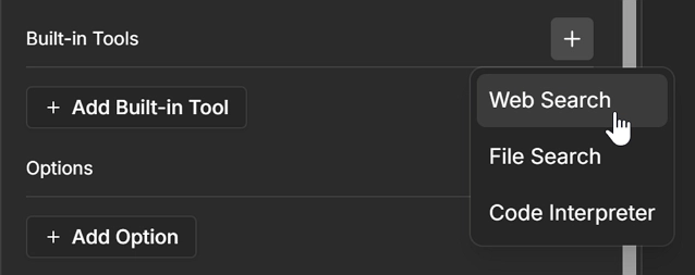 OpenAI Chat Model with Web Search enabled