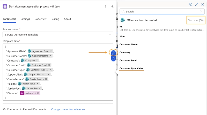Configure Plumsail action