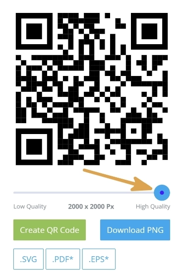 Select the highest quality when creating a QR code