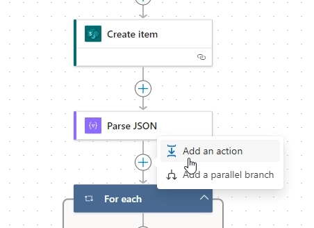 Add action after parse