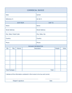 Commercial invoice