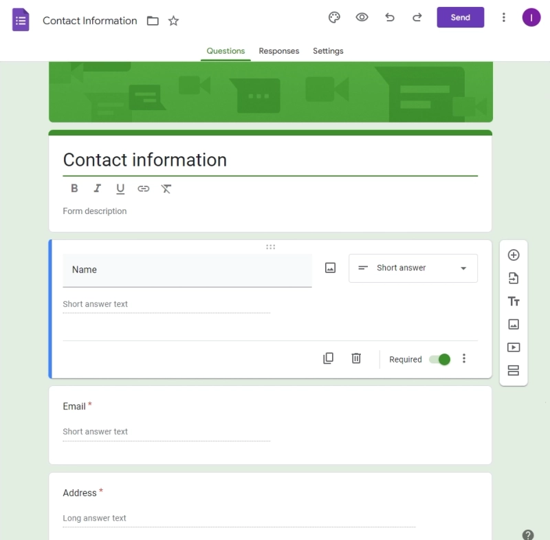 Google Forms screenshot