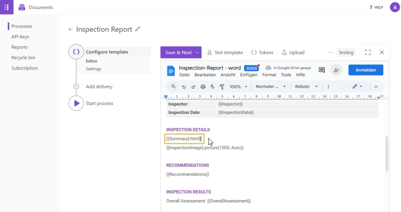 Setting up the template - Rich Text