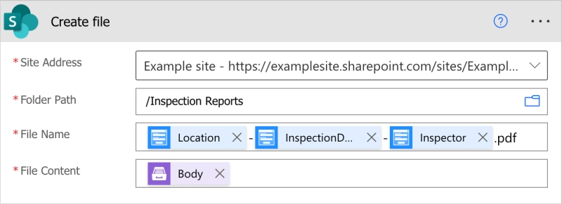 Create file - Power Automate flow