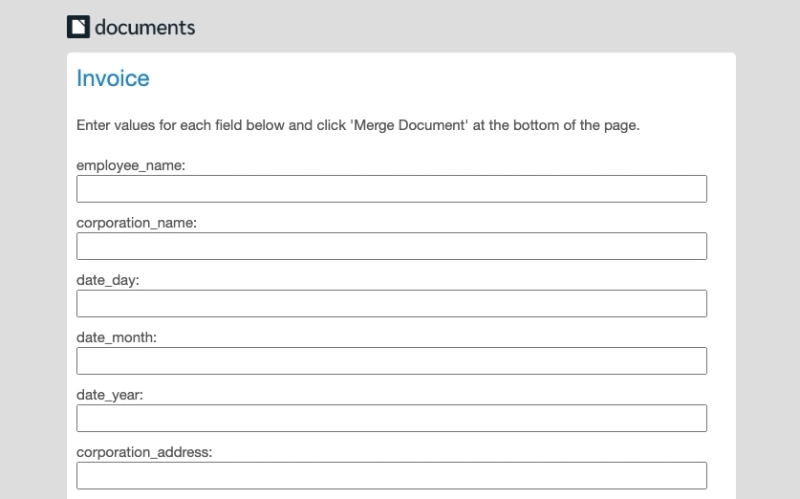 Default form in Formstack Documents