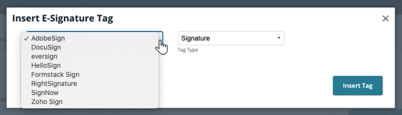 eSignature integrations in Formstack Documents