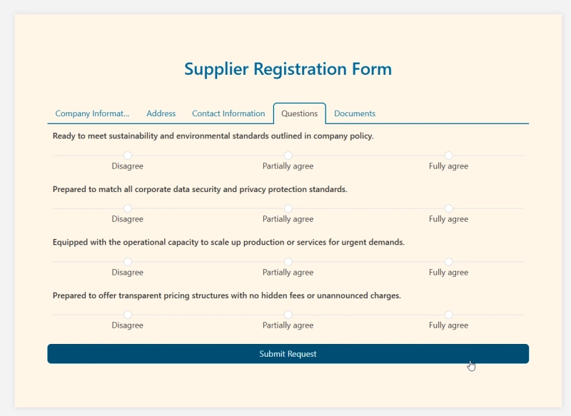 Streamline questions with Likert Scale