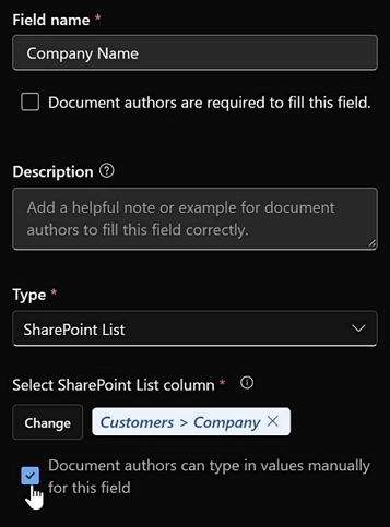 Structured document generation - SharePoint List data