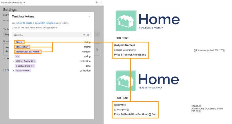 Map Airtable tokens and template tokens to generate PDF from Airtable