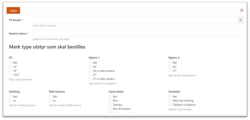 Order form for approved IT equipment