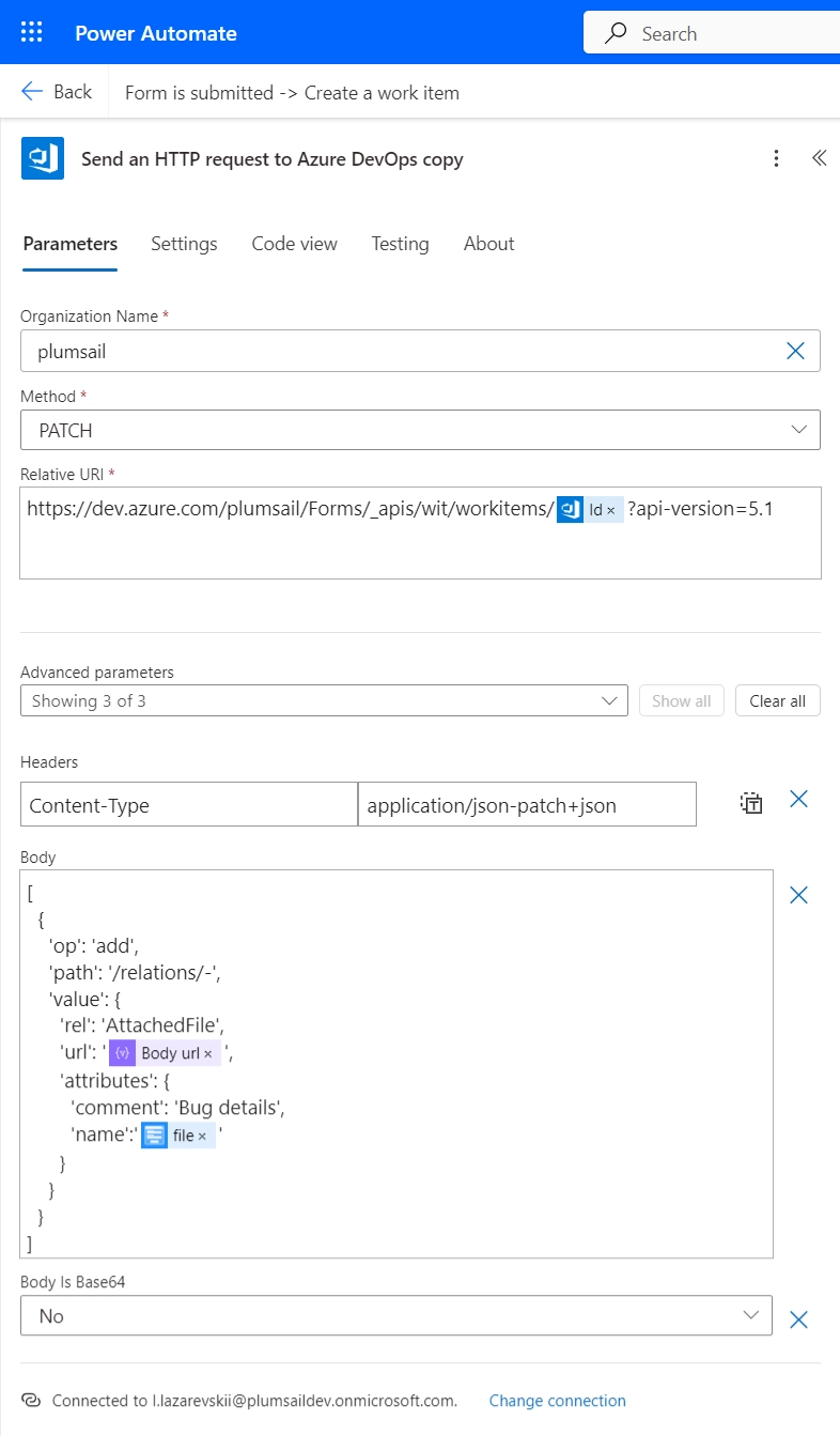 Configure the second HTTP request