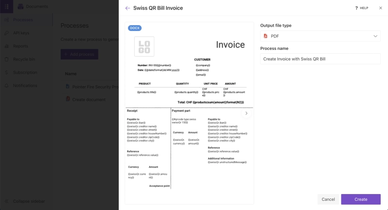 Create a new Plumsail Documents process