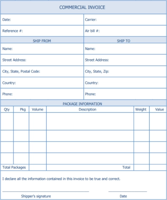 commercial invoice