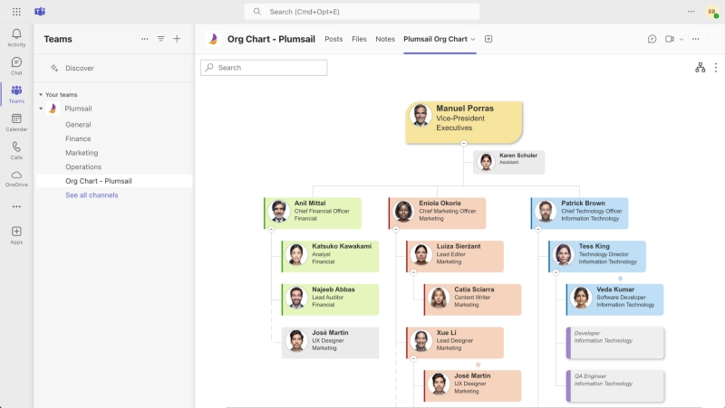 Org Chart from Active Directory for Microsoft Teams