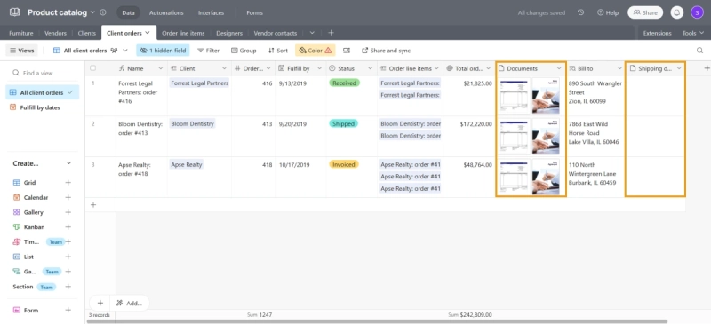 Airtable database