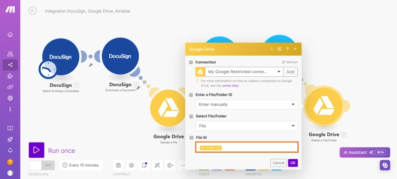 Delete a file from Google Drive