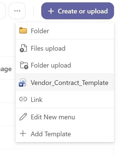 Classic template - Create or Upload