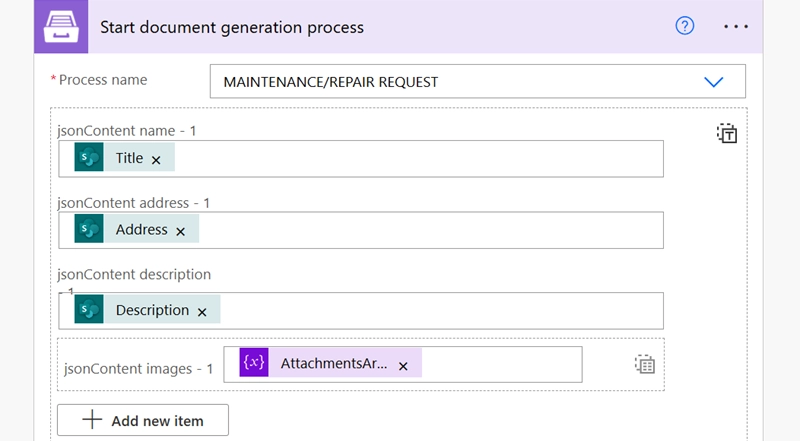 populate images into excel from sp list start process