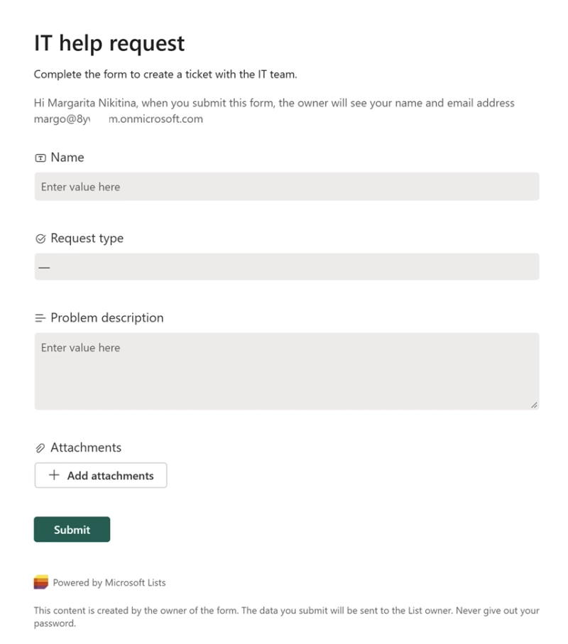 SharePoint list forms