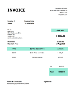 Medical invoice