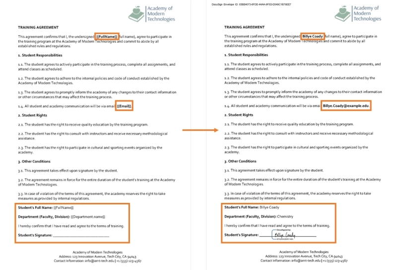 Training agreement template