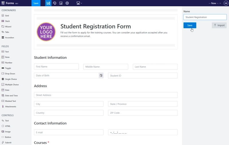 plumsail forms editor