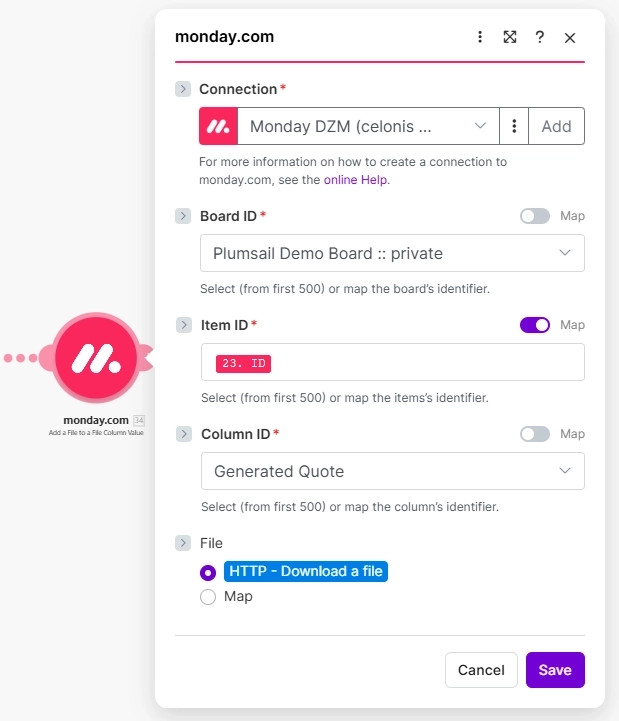 Update monday.com item