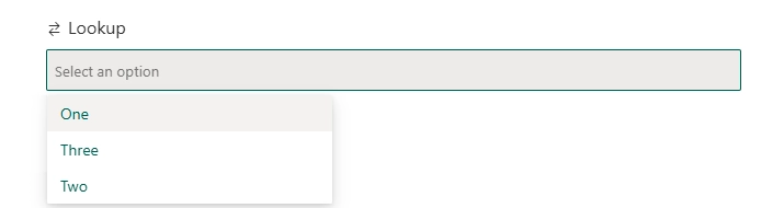 Lookup dropdown